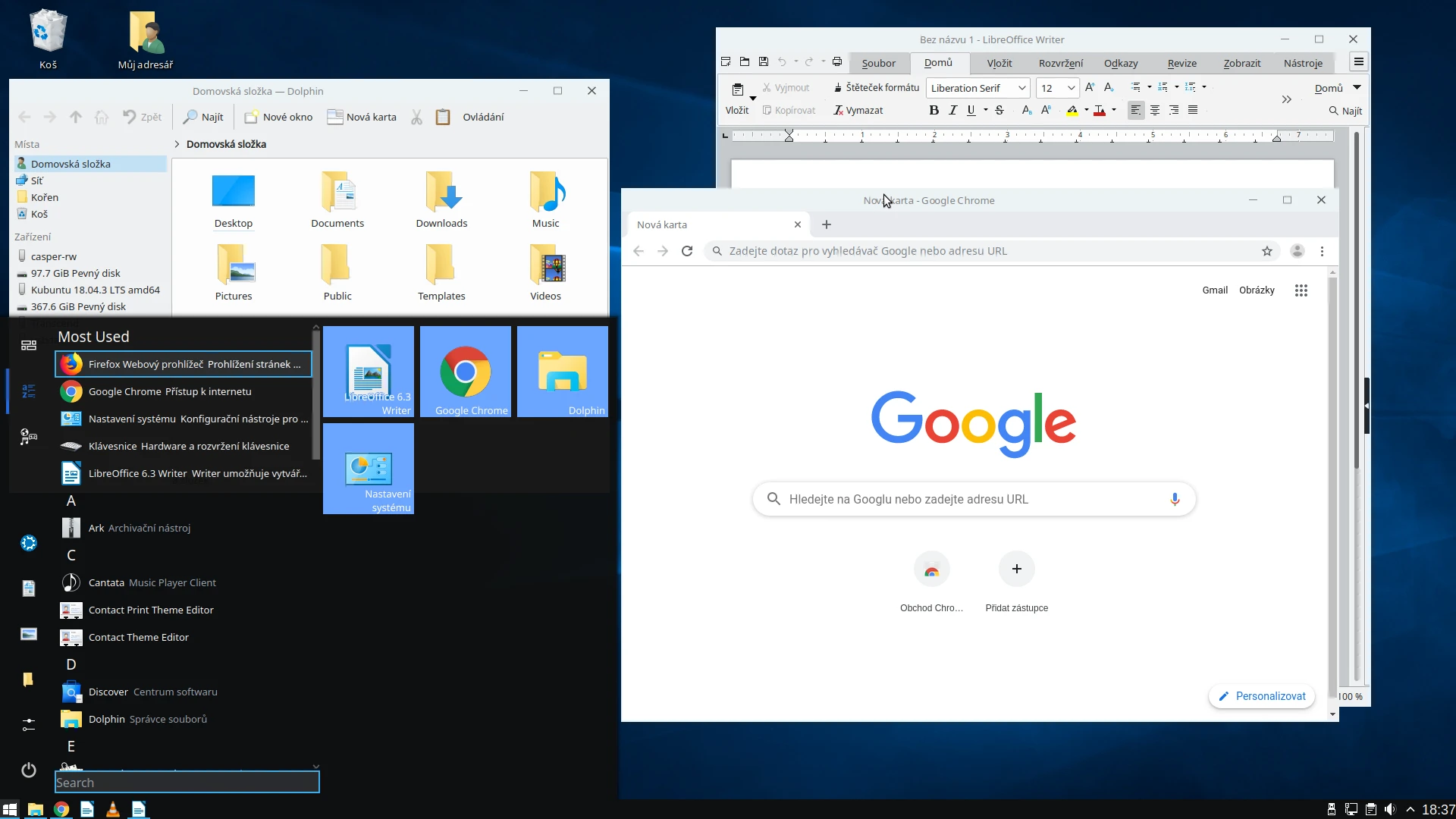 Pokus o Windows 10 v KDE